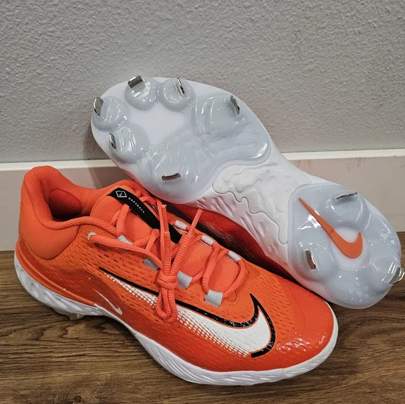 Nike Alpha Huarache Elite 4 Metal Baseball Cleats Orange FN7222-800 Mens Sz 11.5